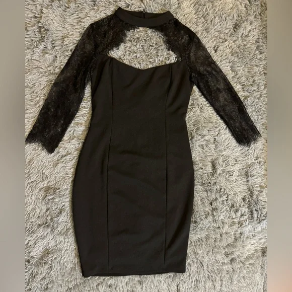 venus lace bodycon dress Women's Lace Detail Party Dress Midi